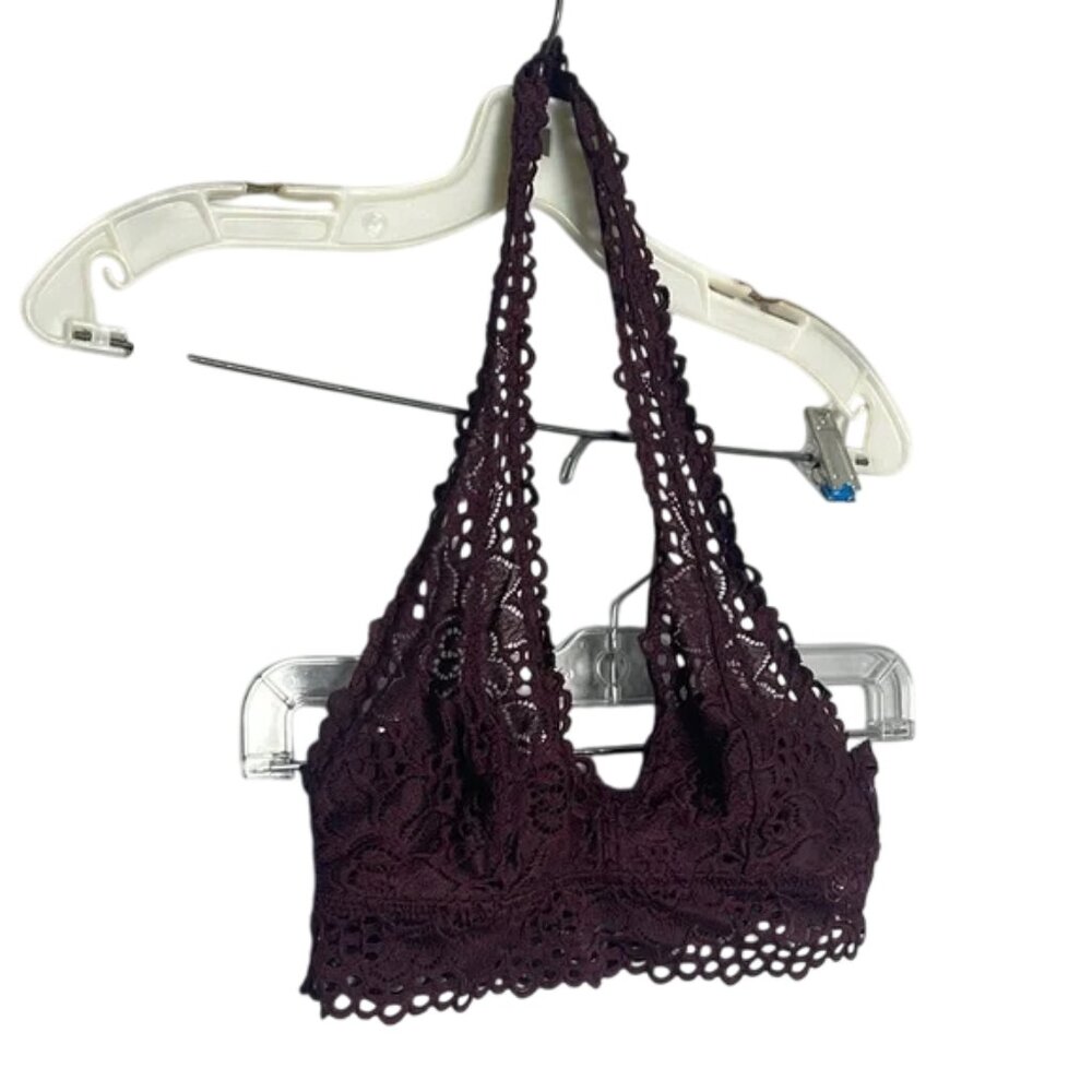 Aerie Lace Halter Bandeau - Rich Burgundy